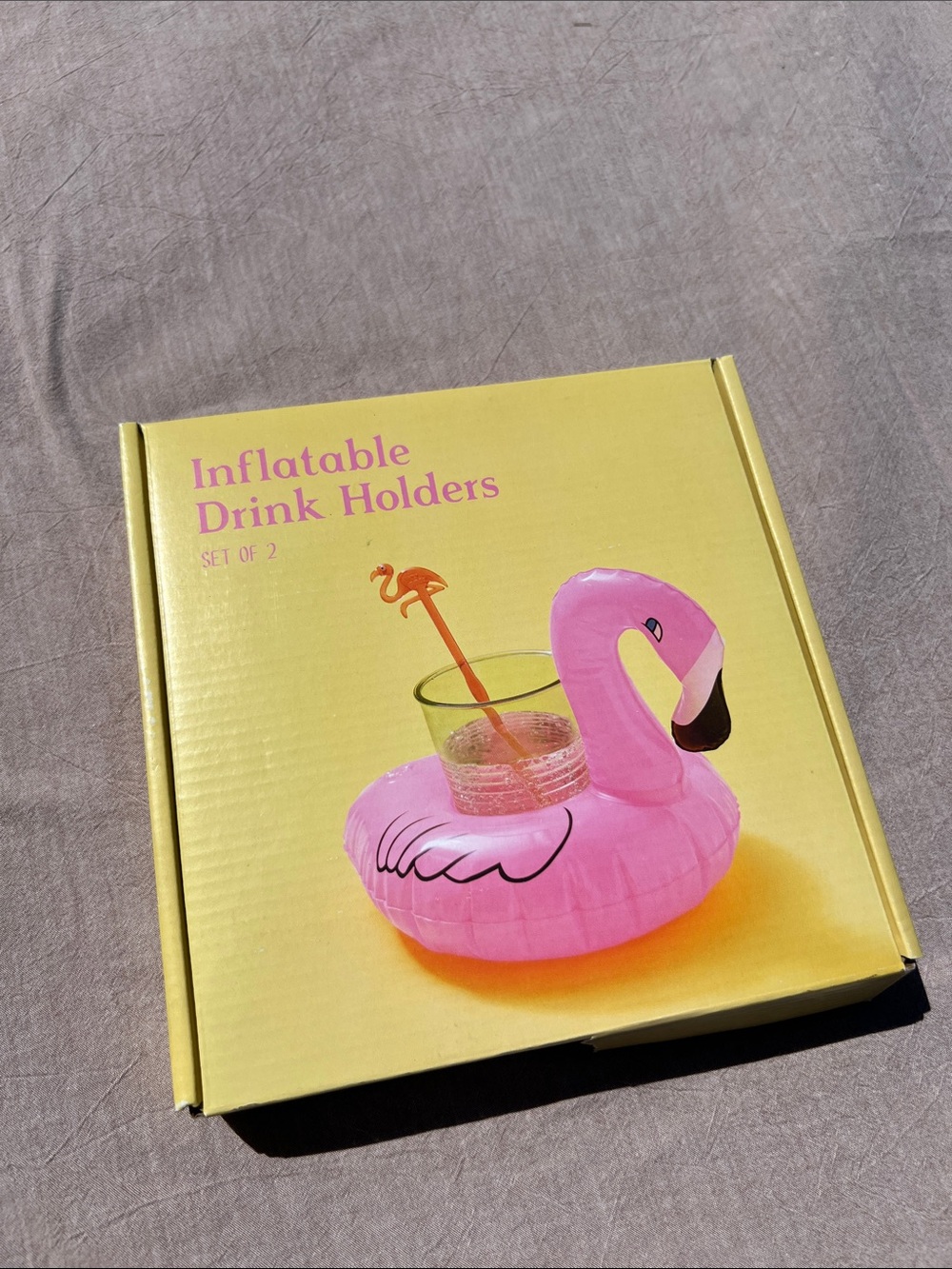 Inflatable Pink Flamingo Drink Holders - Set of 2
